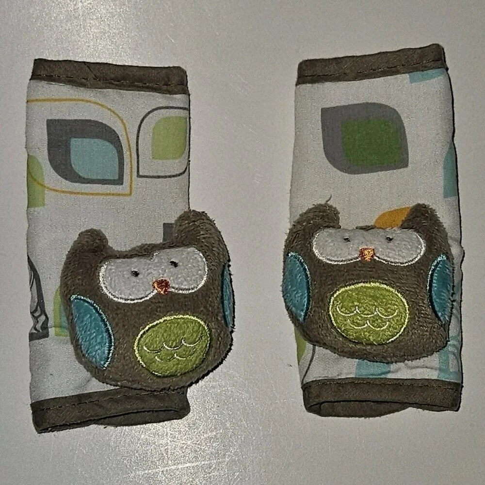 Carter's Owl Strap Covers Set of 2 Car Seat Stroller Accessories